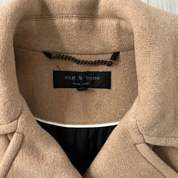 Rag & Bone New York Skye Stripe Camel Peacoat Jacket ( 00 / XS ) - Picture 10 of 12